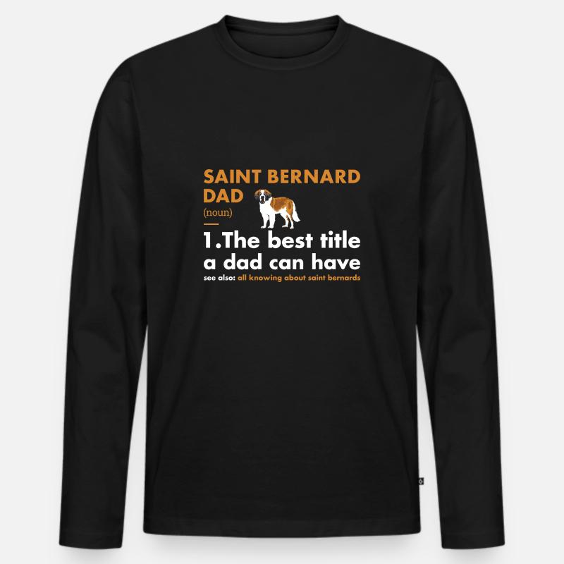 Saint Bernard Dad Definition - Männer Premium Bio Langarmshirt - Schwarz