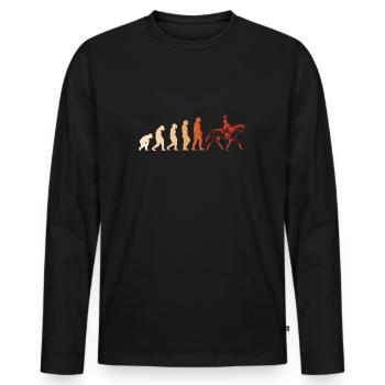 Cavalier Evolution Concours complet - T-shirt manches longues Premium bio Homme - noir - Devant - Nico (187cm)