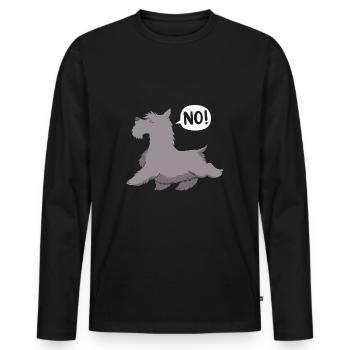 Terrier écossais - T-shirt manches longues Premium bio Homme - noir - Devant - Nico (187cm)