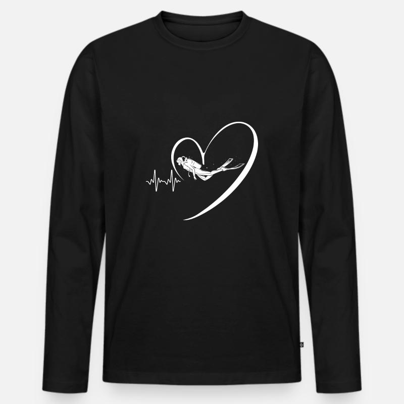 Tauchen - Männer Premium Bio Langarmshirt - Schwarz
