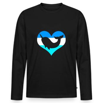 Narwal - Männer Premium Bio Langarmshirt - Schwarz - Vorne - Nico (187cm)