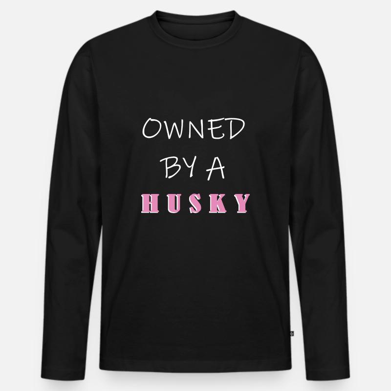 Sibirischer Husky - Männer Premium Bio Langarmshirt - Schwarz