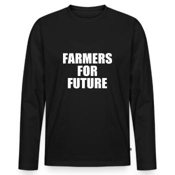 farmers for future - T-shirt manches longues Premium bio Homme - noir - Devant - Nico (187cm)