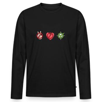 Hunter Peace Love Hunting - Men's Premium Organic Long Sleeve Shirt - black - Front - Nico (187cm)