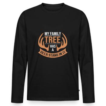 Jäger Jagen - Männer Premium Bio Langarmshirt - Schwarz - Vorne - Nico (187cm)