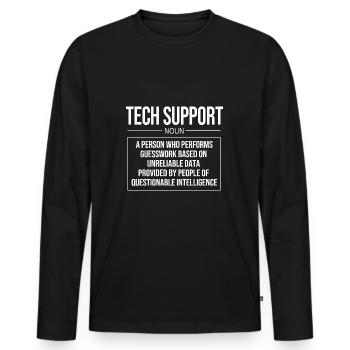 Tech Support - Männer Premium Bio Langarmshirt - Schwarz - Vorne - Nico (187cm)