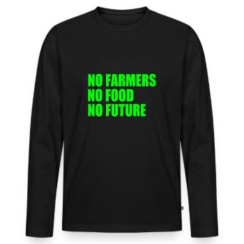 no farmers no food no future - Männer Premium Bio Langarmshirt - Schwarz - Vorne - Nico (187cm)