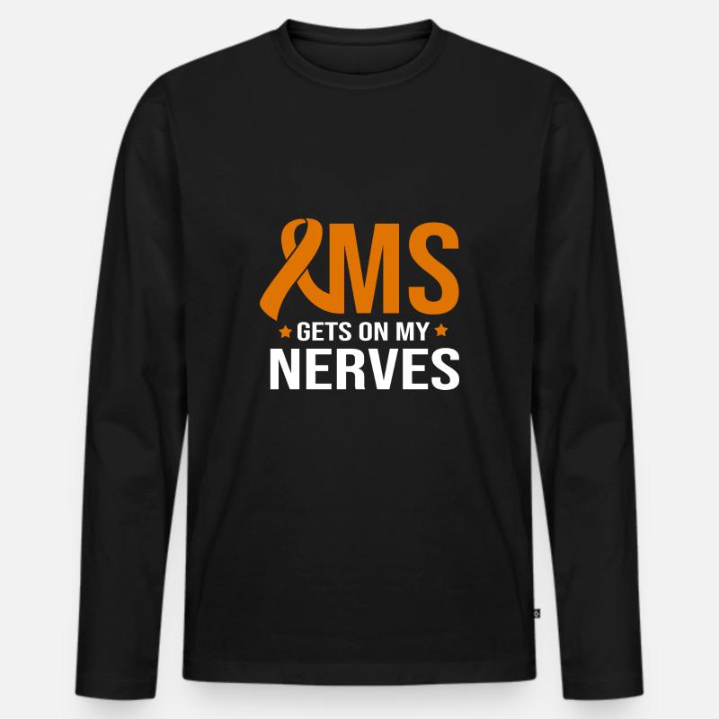 Multiple Sklerose MS - Männer Premium Bio Langarmshirt - Schwarz