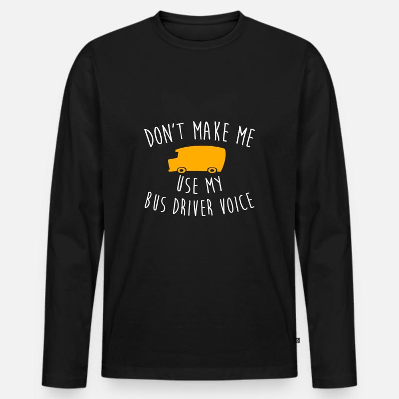 Schulbusfahrer Schulbus - Männer Premium Bio Langarmshirt - Schwarz