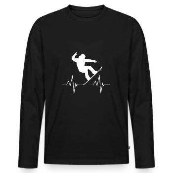 Snowboard Snowboarding Snowboard Holidays Snowboarders - Men's Premium Organic Long Sleeve Shirt - black - Front - Nico (187cm)