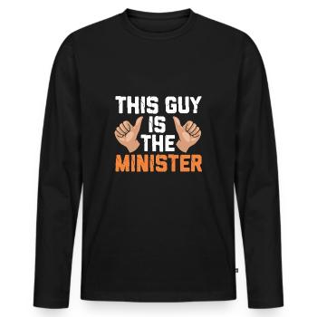 Pastor - Men's Premium Organic Long Sleeve Shirt - black - Front - Nico (187cm)