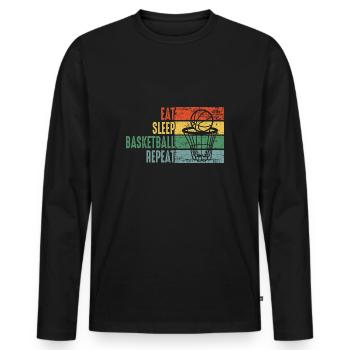 Basketteur basketteur - T-shirt manches longues Premium bio Homme - noir - Devant - Nico (187cm)