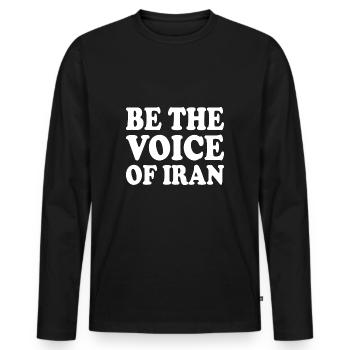 Be the voice of iran - Men's Premium Organic Long Sleeve Shirt - black - Front - Nico (187cm)