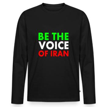 Be the voice of iran - Men's Premium Organic Long Sleeve Shirt - black - Front - Nico (187cm)