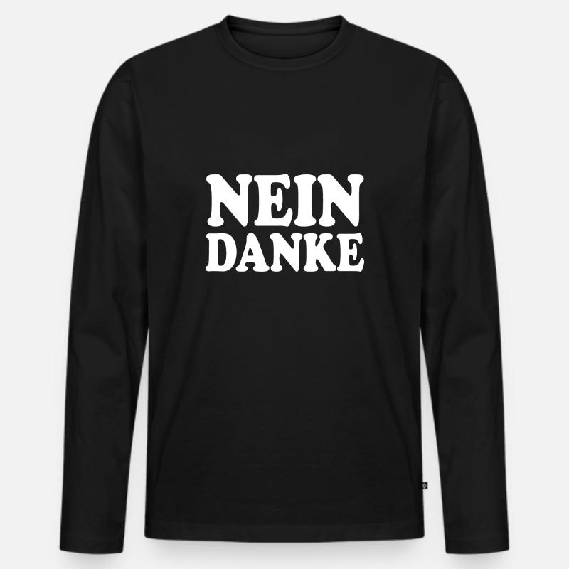 Nein danke - Männer Premium Bio Langarmshirt - Schwarz
