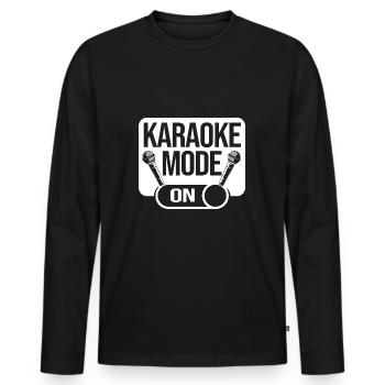 Karaoke - Men's Premium Organic Long Sleeve Shirt - black - Front - Nico (187cm)
