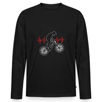 Mountain biking Mountain biking Mountain bikers - Men's Premium Organic Long Sleeve Shirt - black - Front - Nico (187cm)