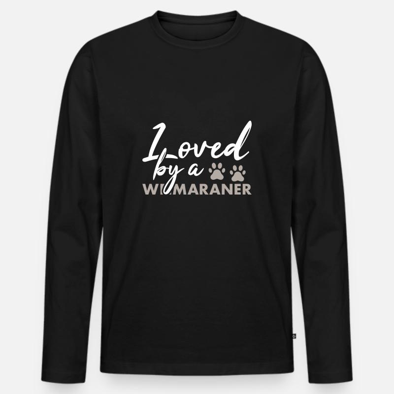 Loved By A Weimaraner - Männer Premium Bio Langarmshirt - Schwarz