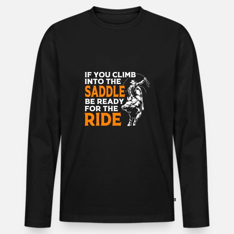 Rodeo - Männer Premium Bio Langarmshirt - Schwarz