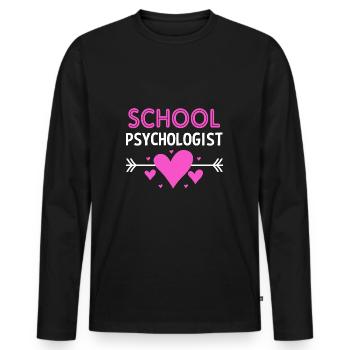 School psychologist, psychologist, psychotherapist - Men's Premium Organic Long Sleeve Shirt - black - Front - Nico (187cm)