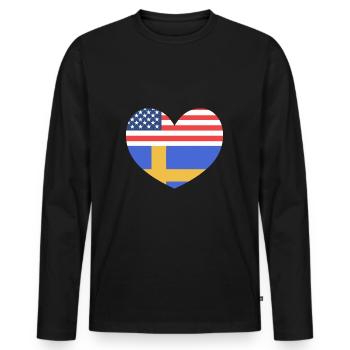 Sweden Swedish - Men's Premium Organic Long Sleeve Shirt - black - Front - Nico (187cm)