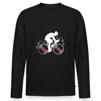 Vinyl - Men's Premium Organic Long Sleeve Shirt - black - Front - Nico (187cm)