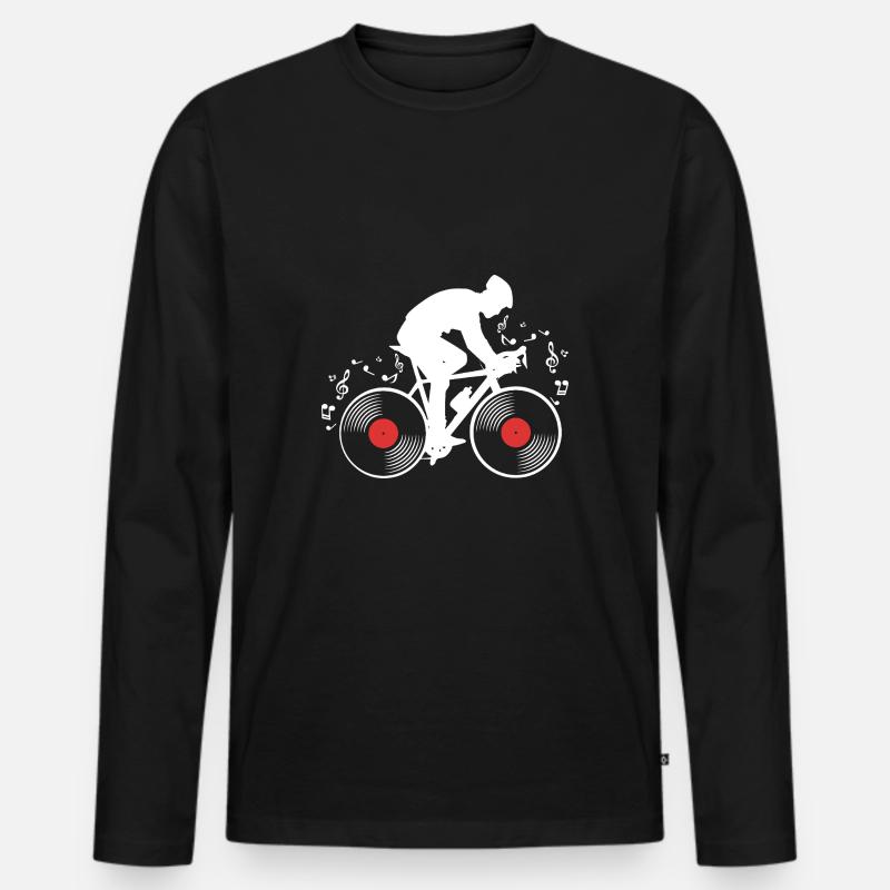 Vinyl - Männer Premium Bio Langarmshirt - Schwarz