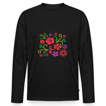 Botaniker - Männer Premium Bio Langarmshirt - Schwarz - Vorne - Nico (187cm)