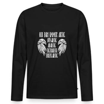 Ich Bin Immer Artig Geschenk - Männer Premium Bio Langarmshirt - Schwarz - Vorne - Nico (187cm)