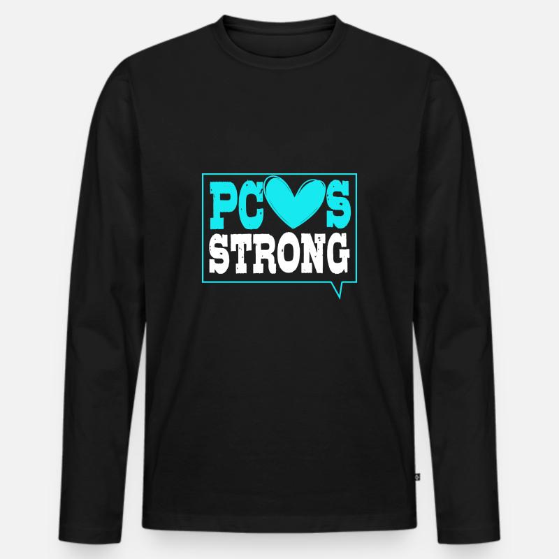 Pcos-Bewusstsein - Männer Premium Bio Langarmshirt - Schwarz