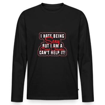 Kranführer Kran - Männer Premium Bio Langarmshirt - Schwarz - Vorne - Nico (187cm)