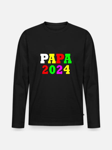 Papa 2024 - Men's Premium Organic Long Sleeve Shirt - black