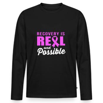 Drug-free addiction addicted - Men's Premium Organic Long Sleeve Shirt - black - Front - Nico (187cm)
