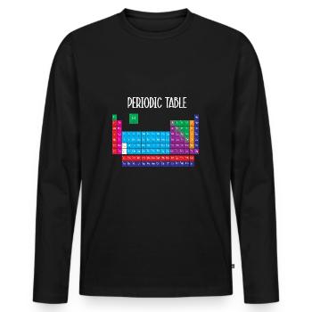 Tableau périodique - T-shirt manches longues Premium bio Homme - noir - Devant - Nico (187cm)