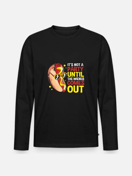 Hot Dog Snack - Men's Premium Organic Long Sleeve Shirt - black