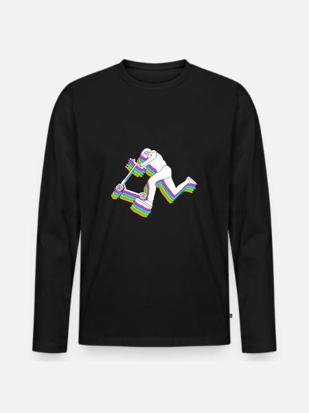 Scooter Roller - Männer Premium Bio Langarmshirt - Schwarz