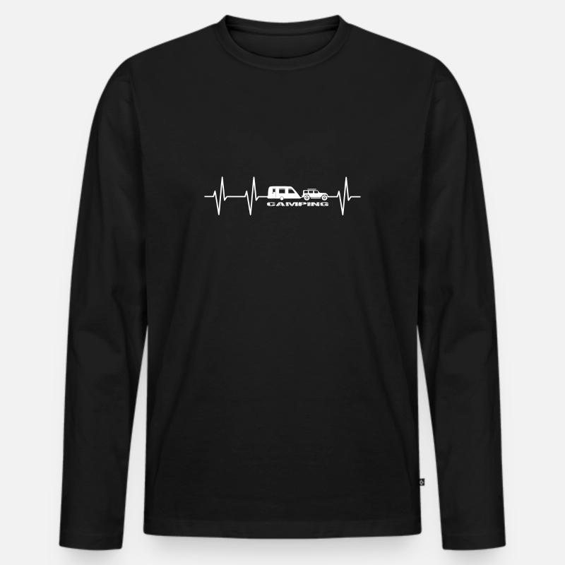 Camping - Männer Premium Bio Langarmshirt - Schwarz