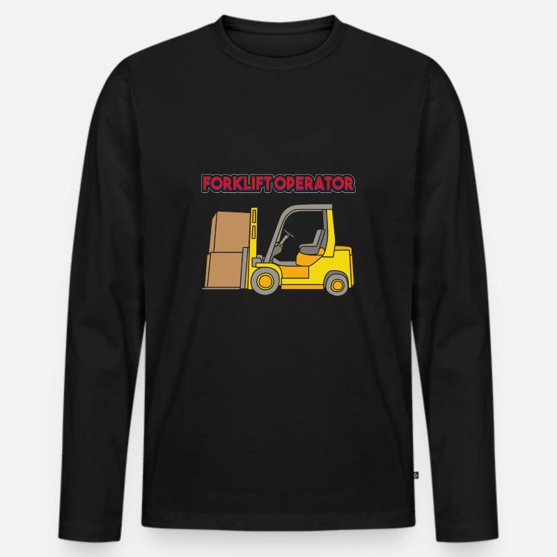 Gabelstaplerfahrer - Männer Premium Bio Langarmshirt - Schwarz
