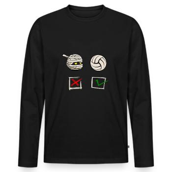 lustige VOLLEYBALL-motivation VOLLEYBALLSPIELER - Männer Premium Bio Langarmshirt - Schwarz - Vorne - Nico (187cm)