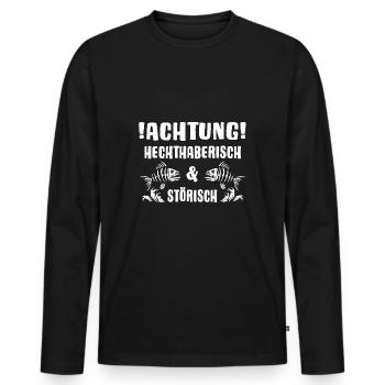 angeln raubfisch hecht und stör catch and release - Männer Premium Bio Langarmshirt - Schwarz - Vorne - Nico (187cm)