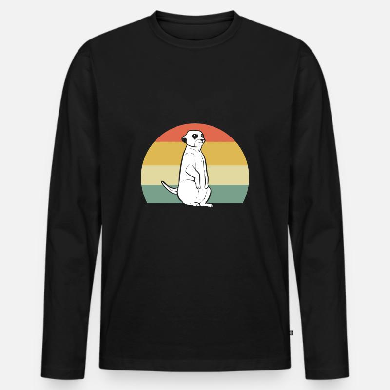 Erdmännchen - Männer Premium Bio Langarmshirt - Schwarz