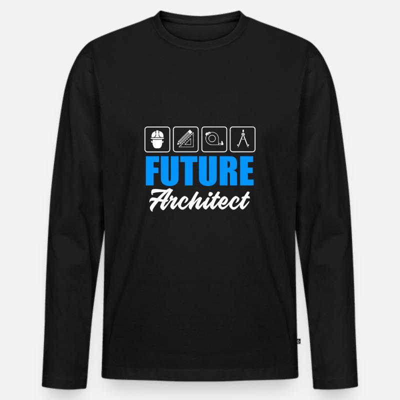 Architektur - Männer Premium Bio Langarmshirt - Schwarz