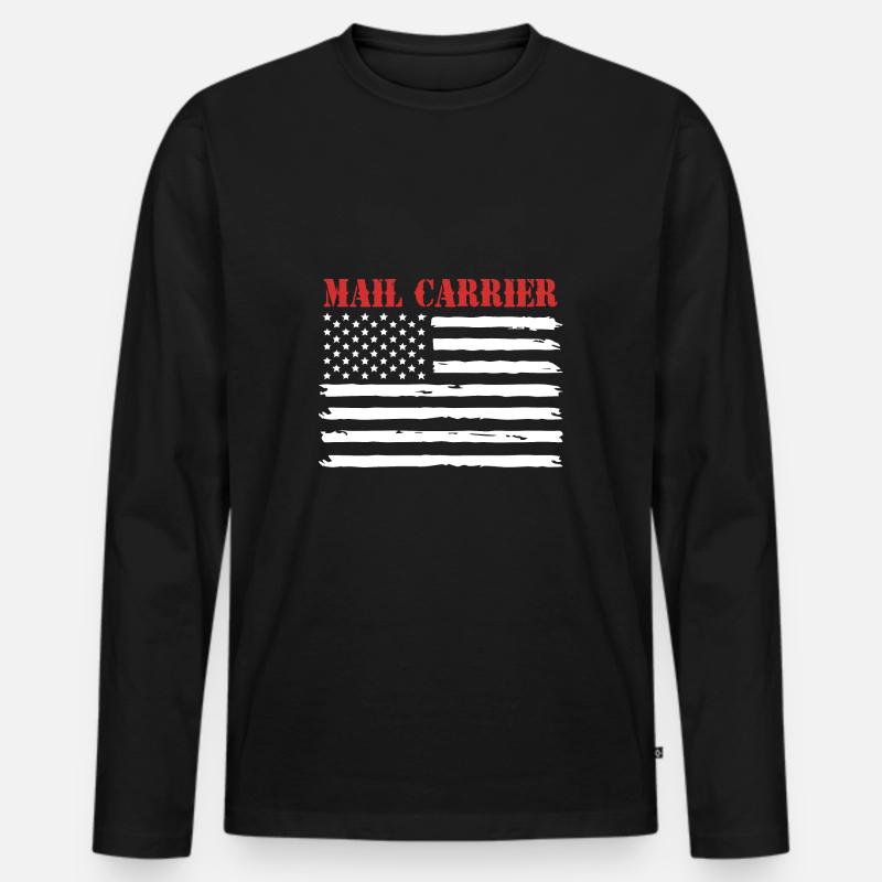 Postbote - Männer Premium Bio Langarmshirt - Schwarz