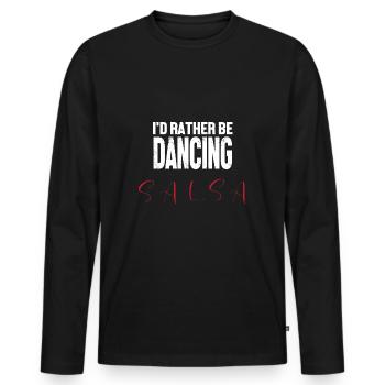 Salsa Dancer Dancer - Men's Premium Organic Long Sleeve Shirt - black - Front - Nico (187cm)