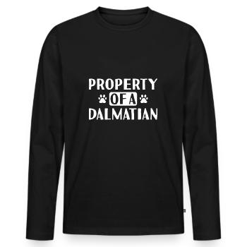Propriété d’un dalmatien - T-shirt manches longues Premium bio Homme - noir - Devant - Nico (187cm)