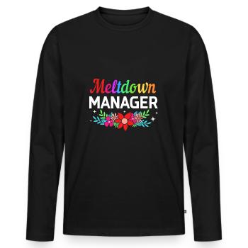 Garderie Éducateur Éducateur - T-shirt manches longues Premium bio Homme - noir - Devant - Nico (187cm)