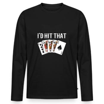 Blackjack Blackjack Casino Jeux d’argent - T-shirt manches longues Premium bio Homme - noir - Devant - Nico (187cm)