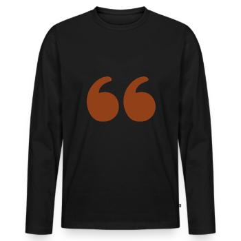Anführungsstriche Unten Satzzeichen - Männer Premium Bio Langarmshirt - Schwarz - Vorne - Nico (187cm)