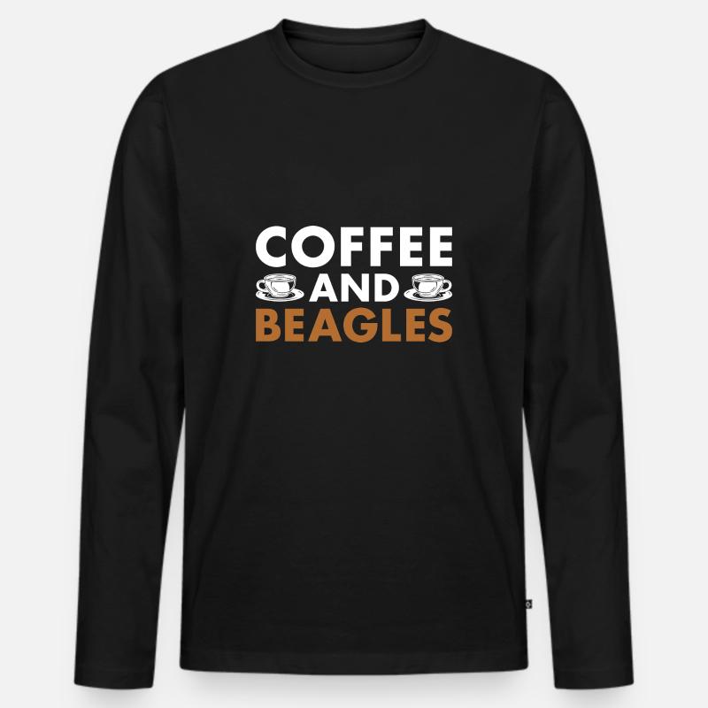 Coffee And Beagle - Männer Premium Bio Langarmshirt - Schwarz