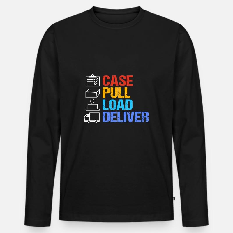 Postbote - Männer Premium Bio Langarmshirt - Schwarz